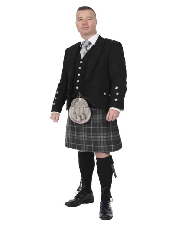 Custom Made Crail Modern Argyll Outfit With Five Button Jacket