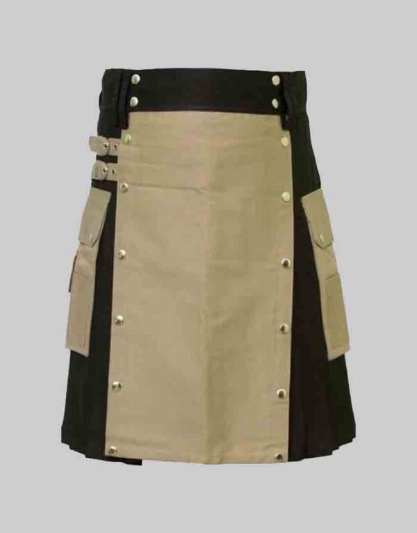 Black And Khaki Two Tone Hybrid Utility Kilt