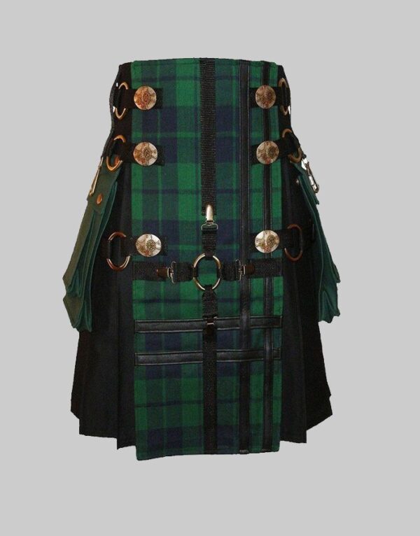 Black Watch Tartan Hybrid Gothic Utility Kilt