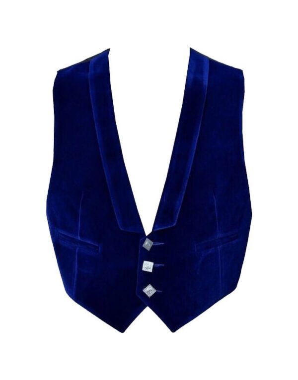 Blue Velvet Scottish Prince Charlie Kilt Jacket - Image 3