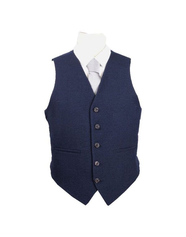 Blue Wool Tweed Argyle Kilt Jacket - Image 2