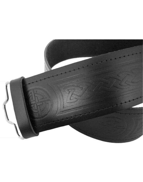 Celtic Design Embossed Leather Kilt Belt