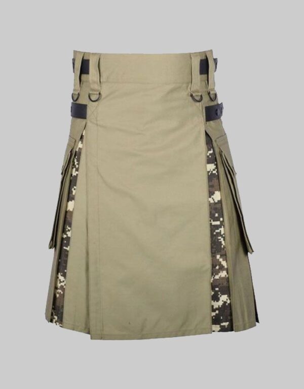 Digital Camo Khaki High Quality Cotton Hybrid Utility Kilt For Men