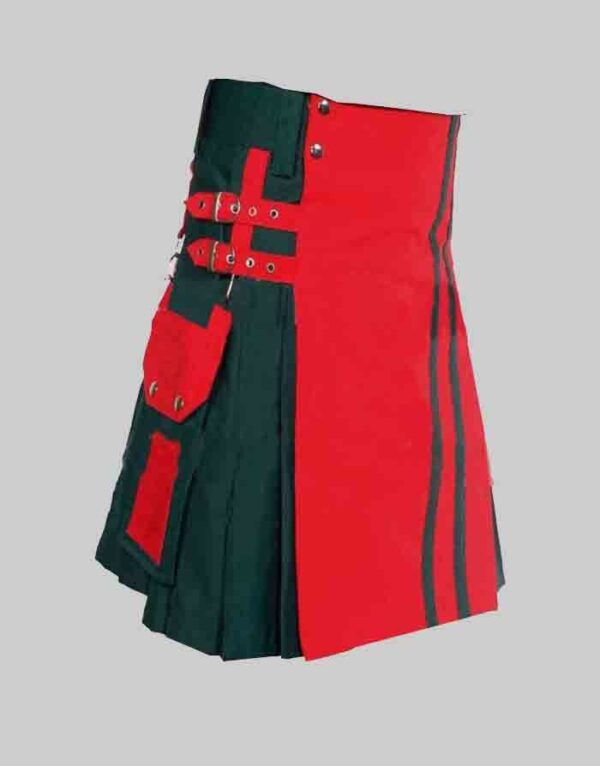 Green And Red Color Stylish Hybrid Kilt