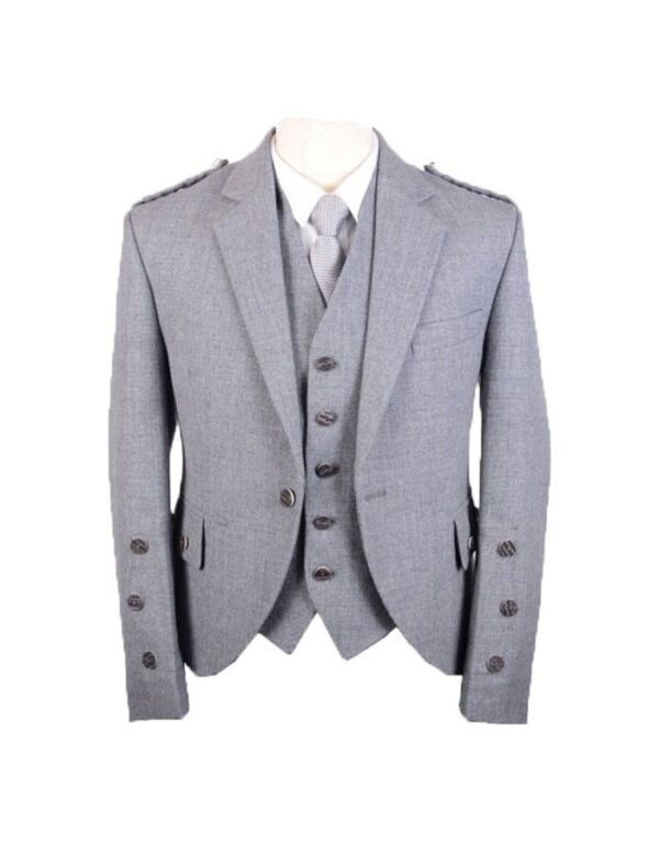 Grey Arrochar Wool Tweed Argyle Jacket