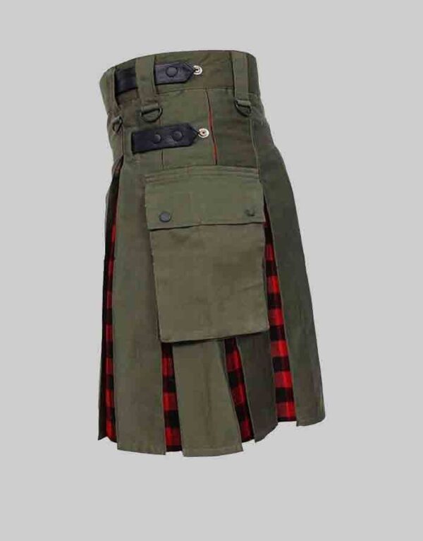 Olive Green And Rob Ray Tartan Hybrid Kilt