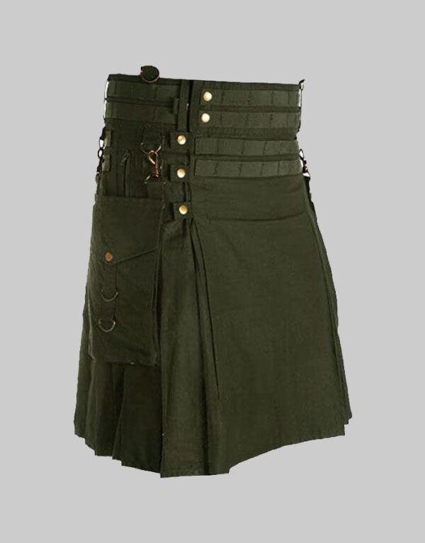 Olive Green Utility With Cargo Packet Kilt