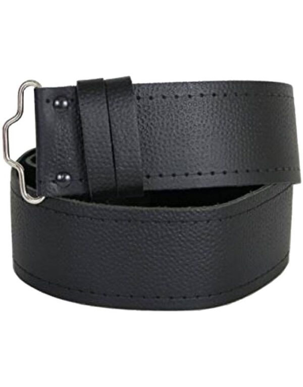 Plain Leather black kilt Belt
