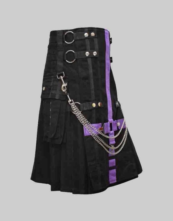 Purple And Black Two Tone Hybrid Utility Kilt