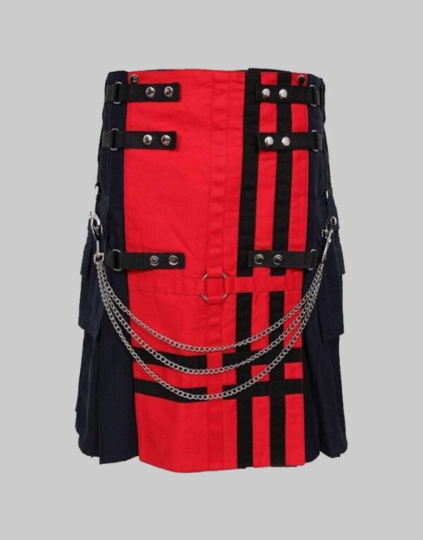 Red Deluxe Hybrid Fashion Kilt For Man