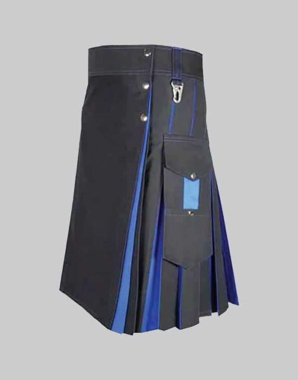 Traditional Black and Blue Hybrid Kilt